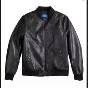 NWT Apt.9 Mens Bomber Faux Leather Jacket Slim-Fit